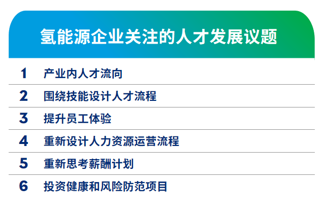 氢能源企业关注的人才发展议题